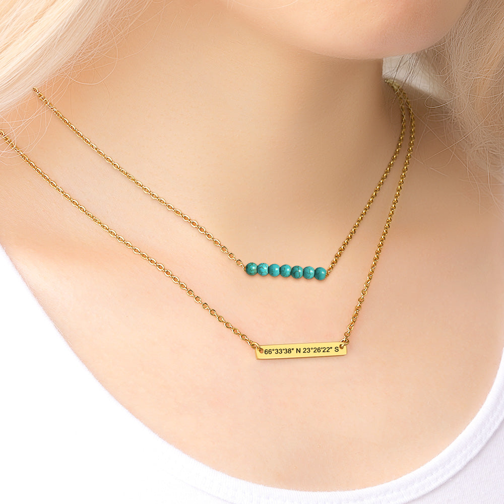Coordinates Charm - Personalized Coordinates Necklace
