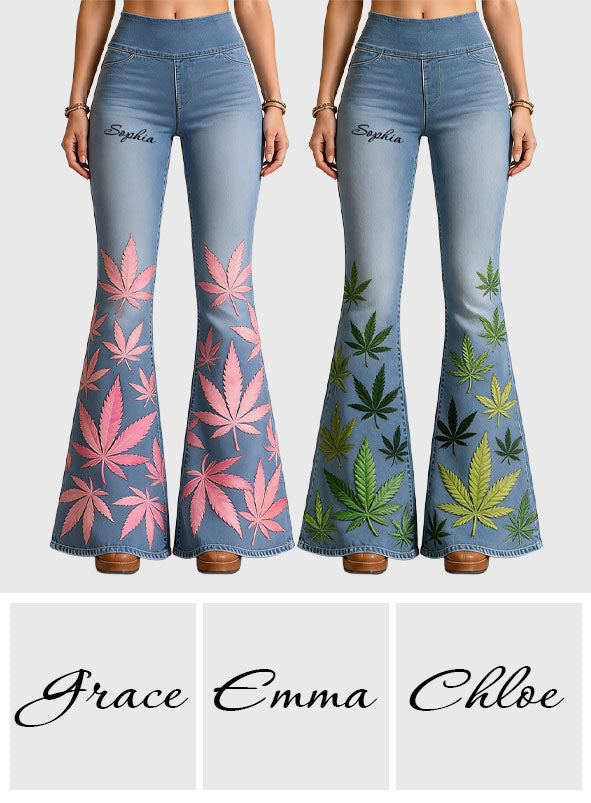 Cannabis - Personalized Weed Flare Leggings