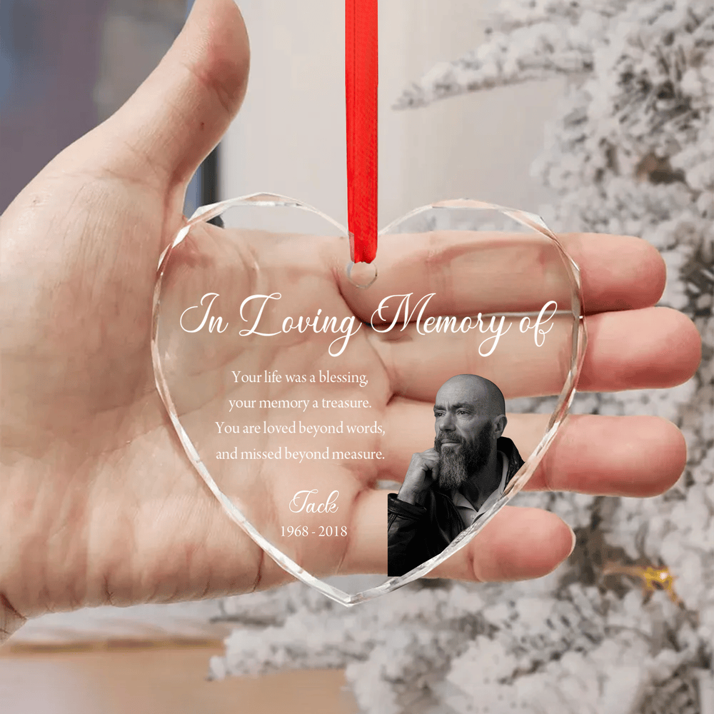 Custom Memorial Heart Ornament – Personalized Sympathy Gift