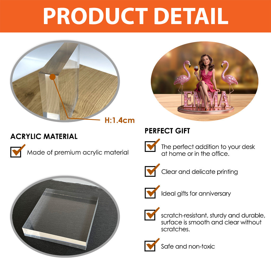 Custom Any Photo - Personalized Flamingo Custom Shaped Acrylic Plaque
