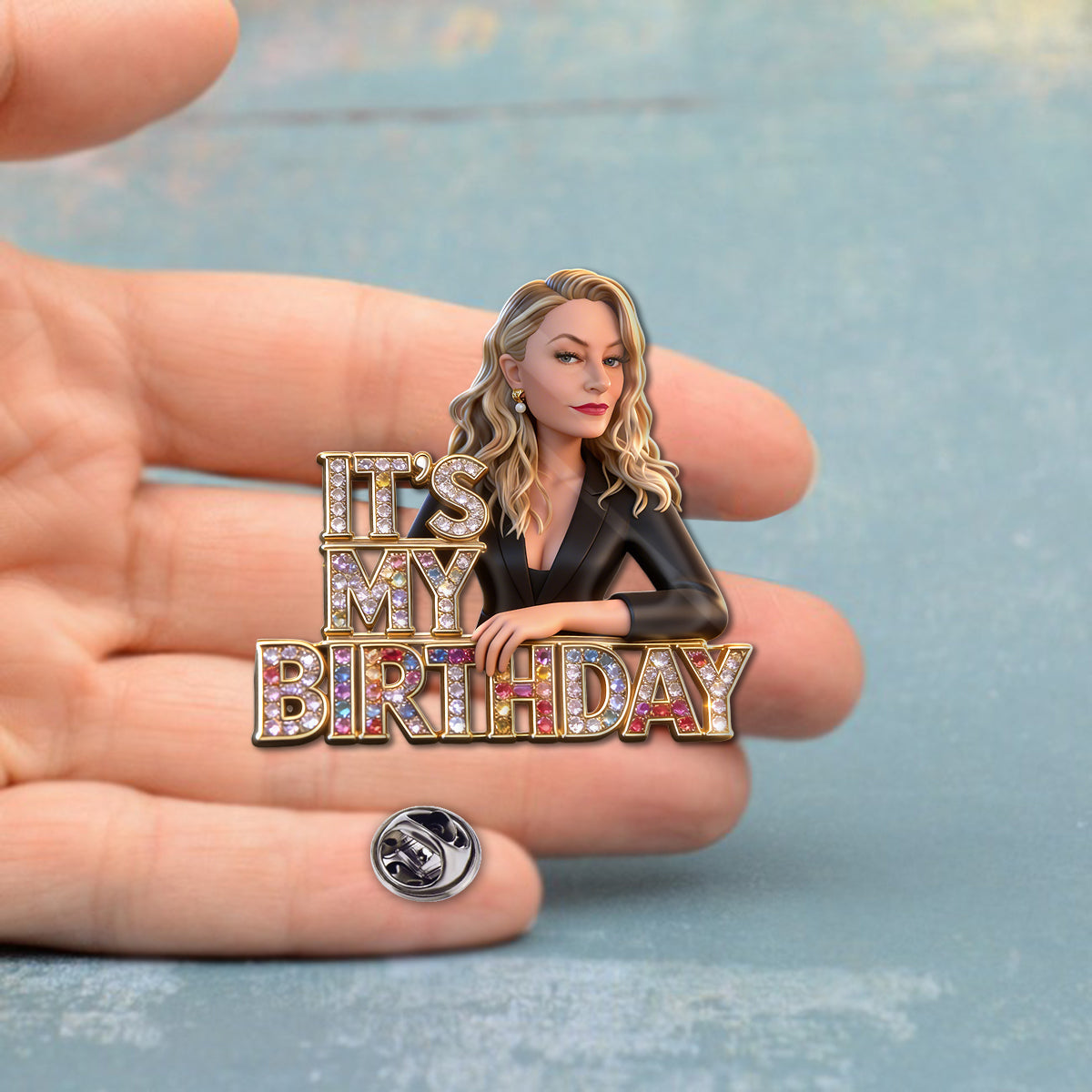Custom Any Photo - Personalized Birthday Pin