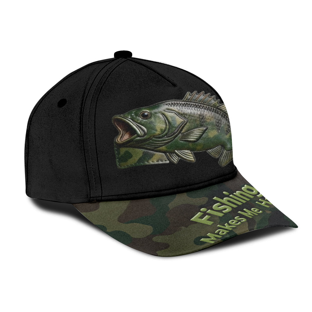 Fishing Makes Me Happy - Personalized Fishing Classic Cap