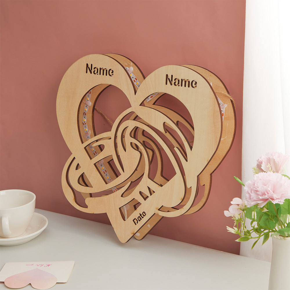 Forever In My Heart - Personalized Couple Heart Lamp