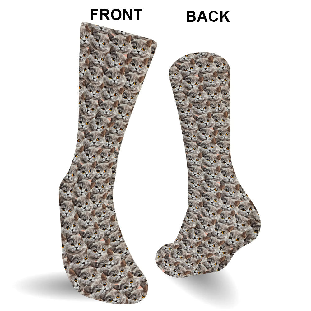 Customizable Printed Face - Personalized Cat Socks