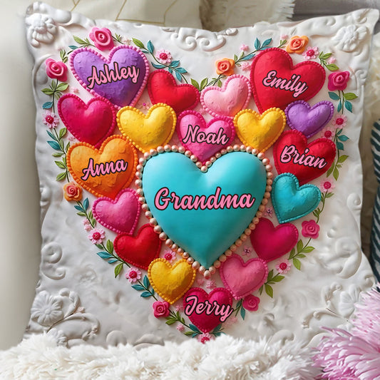 Best Grandma/ Mom Ever - Personalized Grandma Throw Pillow