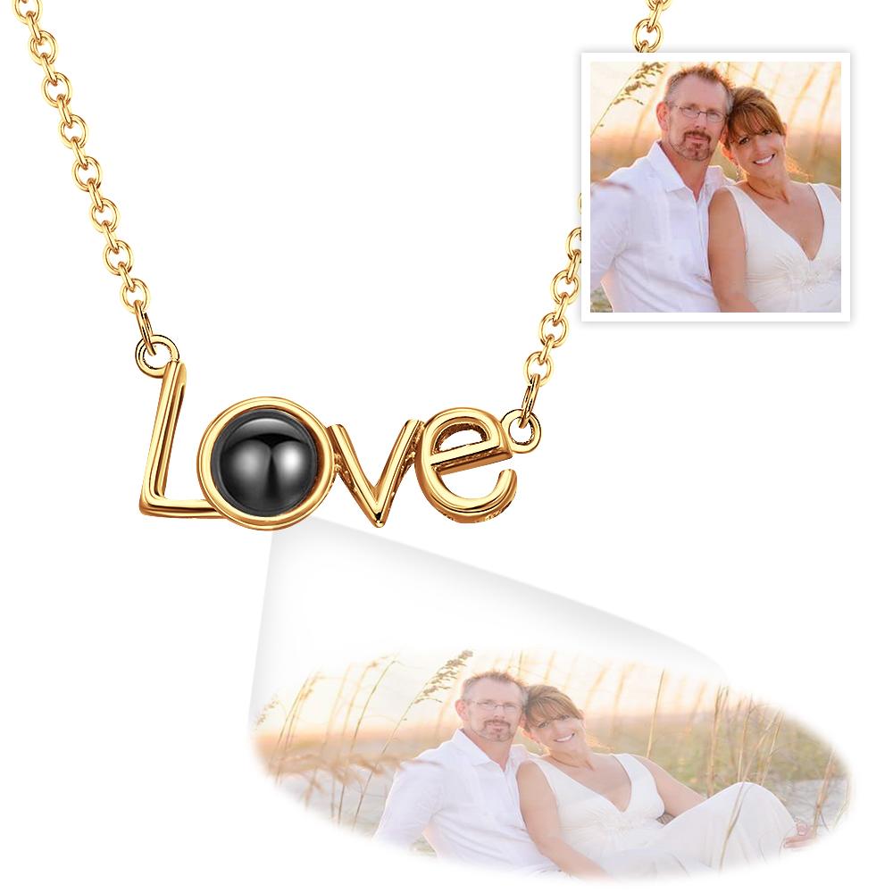 Love - Personalized Couple LOVE Picture Projection Necklace