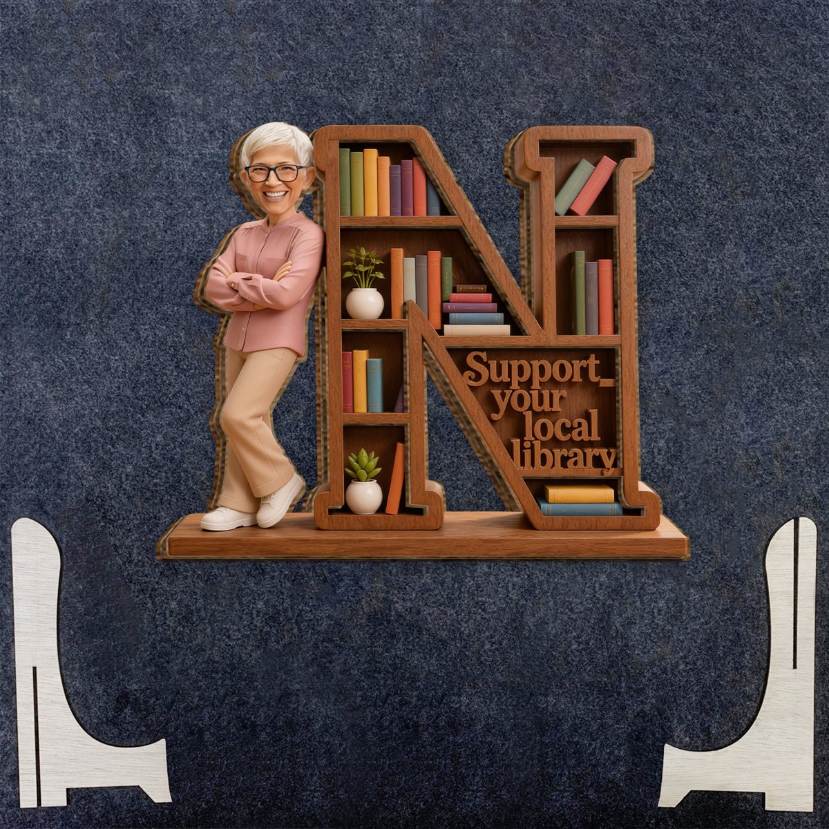 Back To School, Librarian Gift - Personalized Librarian 2 Layered Wood Sign / Wood Plaque
