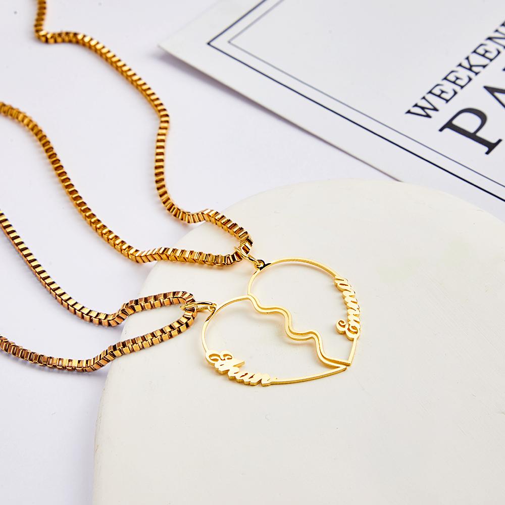 Any Name Heart - Personalized Couple Name Heart Necklace