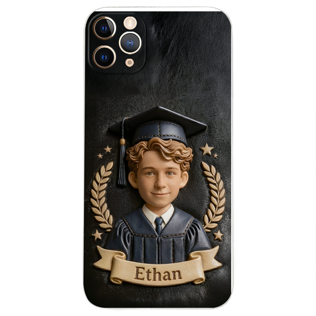 Graduation Gift - Personalized Graduation 3D Embossed Leather Phone Case