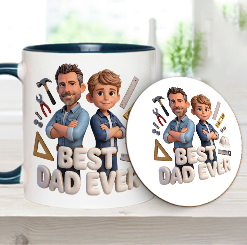 Custom Any Photo - Personalized Father Accent Mug & Coaster