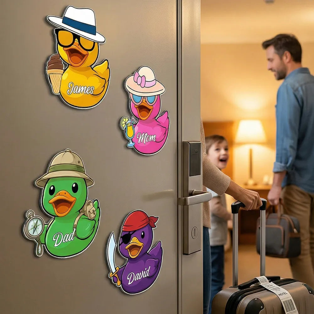 Cute Cruise Duck Door Magnet With Custom Name Bright Cabin Door Decor Funny Vacation Keepsake Gift for Family