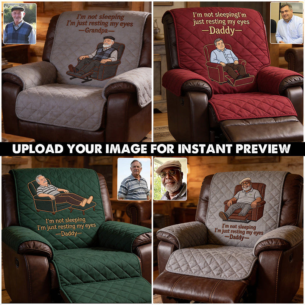 Just Resting My Eyes - Personalized Father Quilted Sofa/Couch Cover