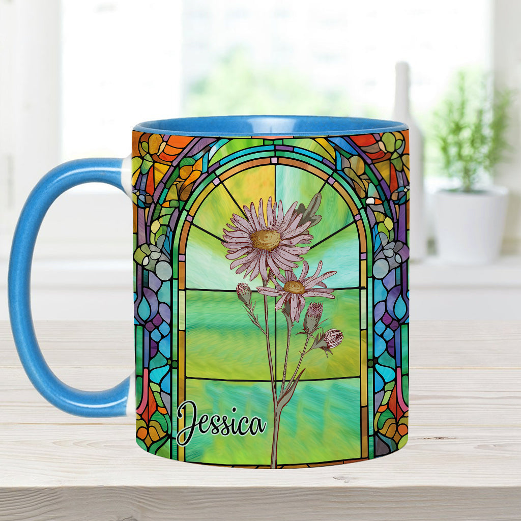 Be Your Own Kind Of Beautiful Birth Month Flower - Personalized Accent Mug