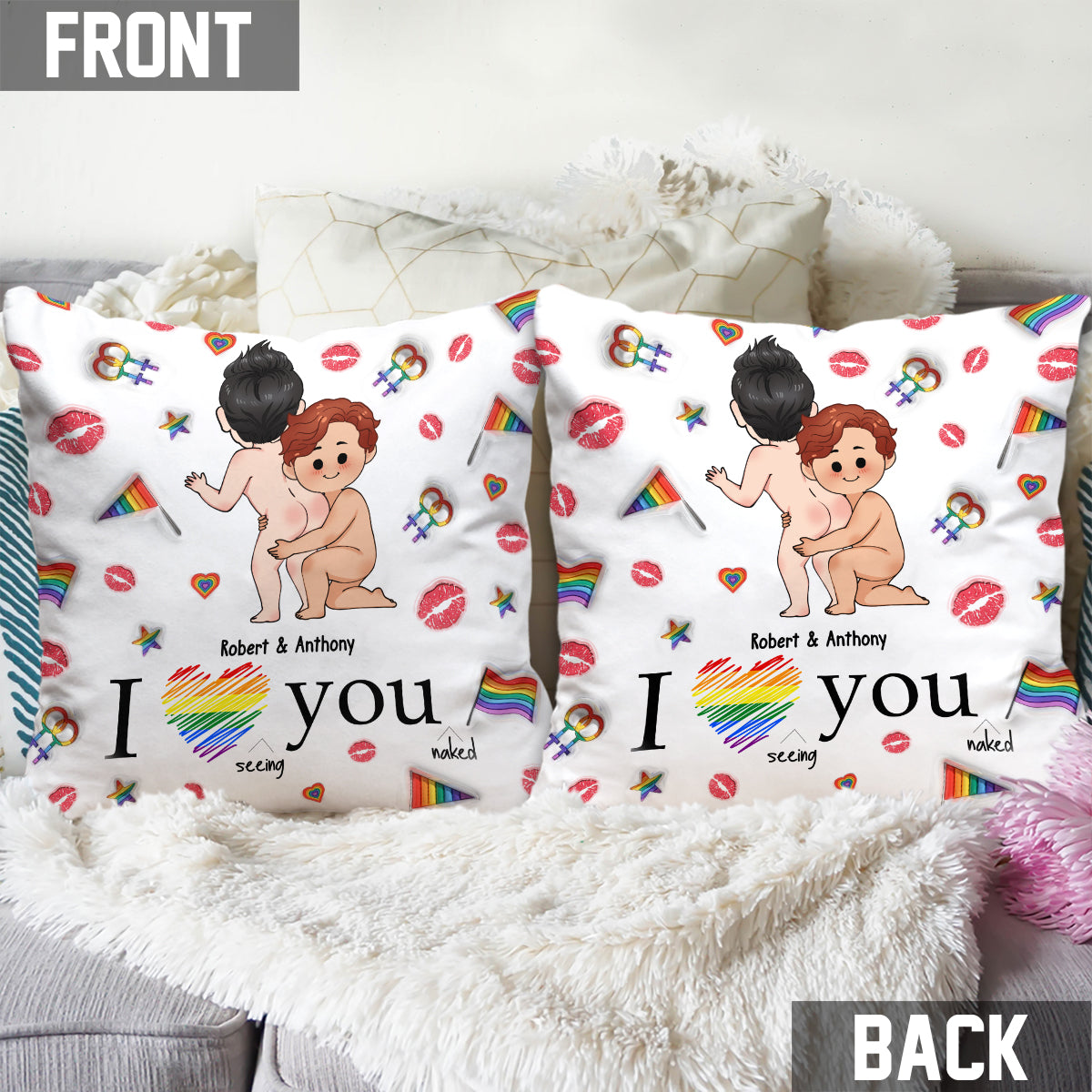 I Love You - Personalized LGBT Support Throw Pillow