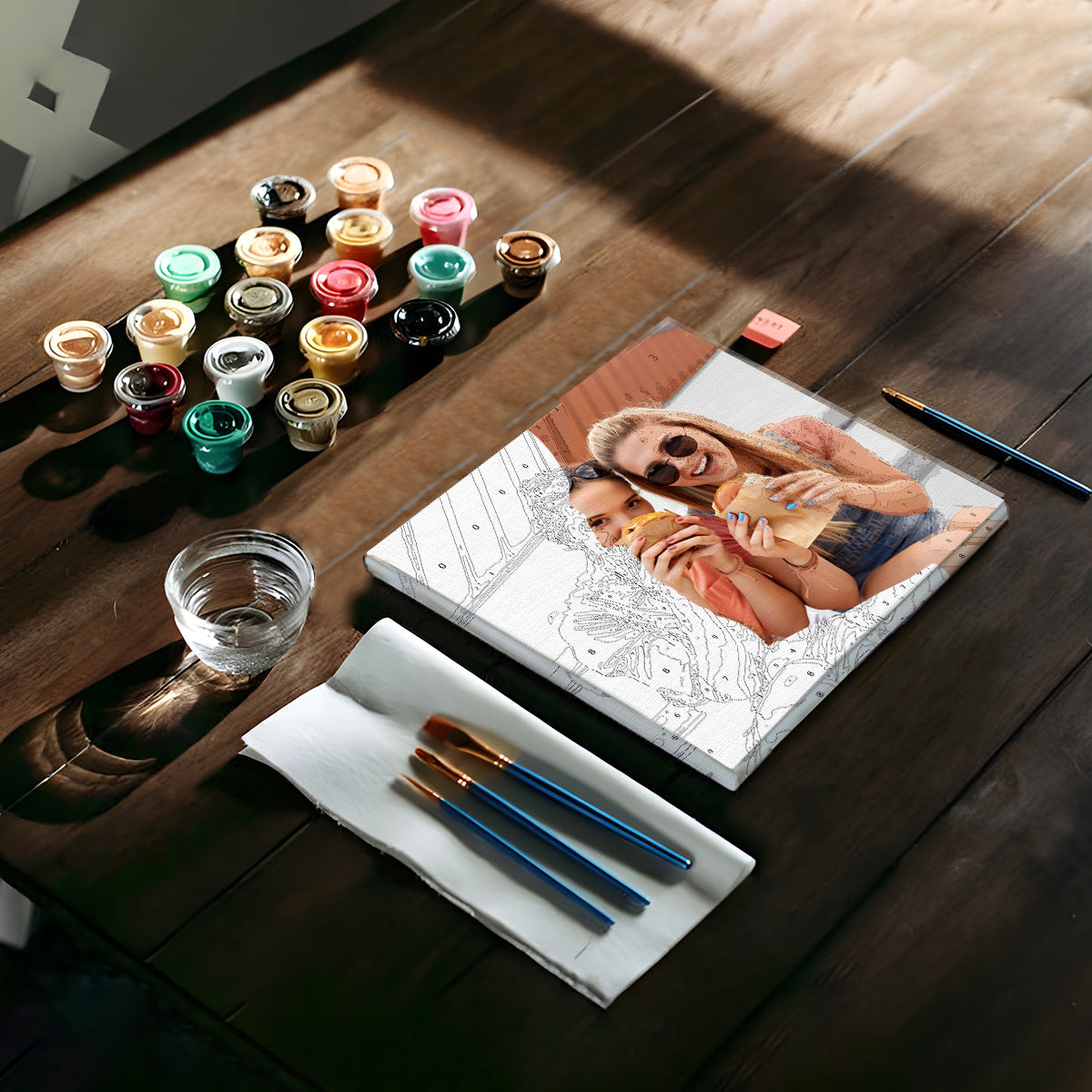 Custom Photo - Personalized Sibling Paint By Numbers Kit