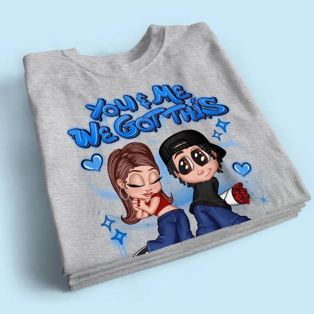 Y2K Couple Airbrushed Personalized Shirt, Gift For Him Gift For Her