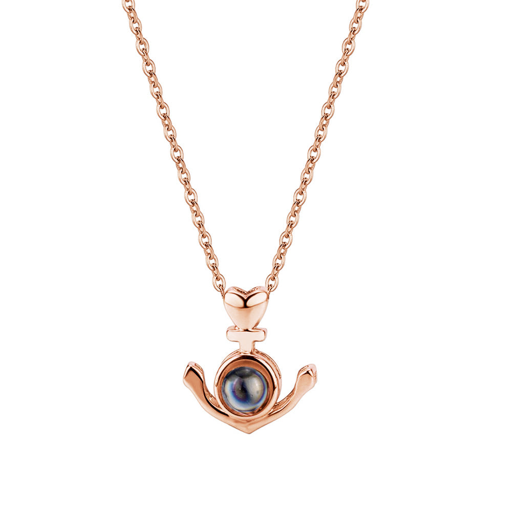 Anchor - Personalized 925 Sterling Silver Anchor Projection Necklace