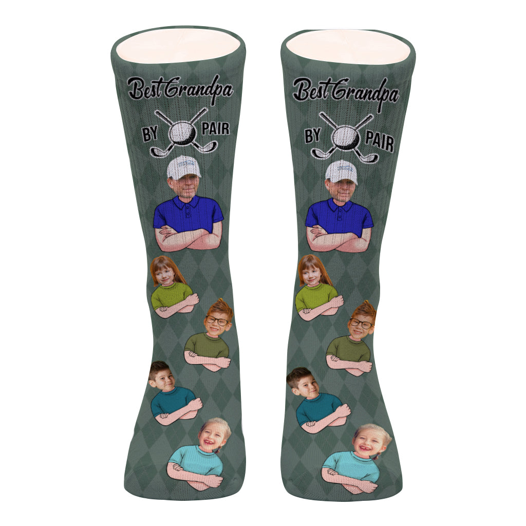 Best Dad By Par - Golf gift for dad, him, boyfriend, husband, grandpa - Personalized Socks