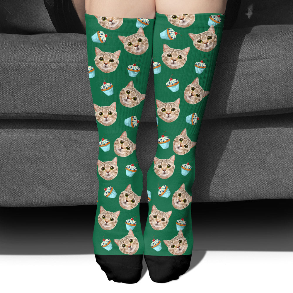 Funny Icon Pattern - Personalized Cat Socks
