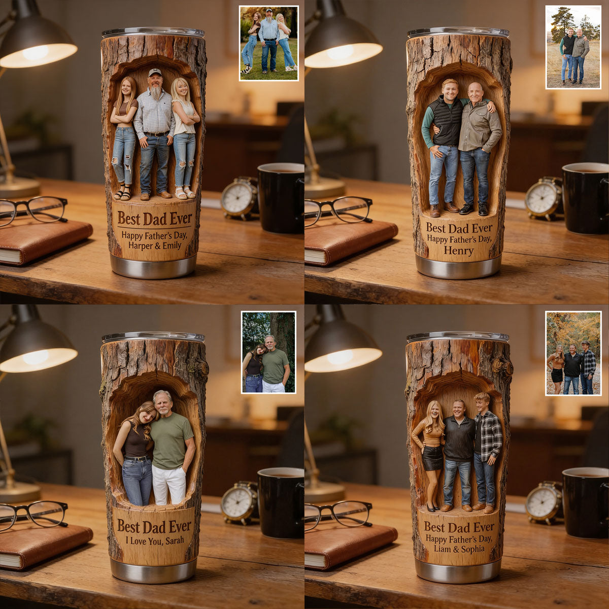 Best Dad Ever, Custom Any Photo - Personalized Father Tumbler