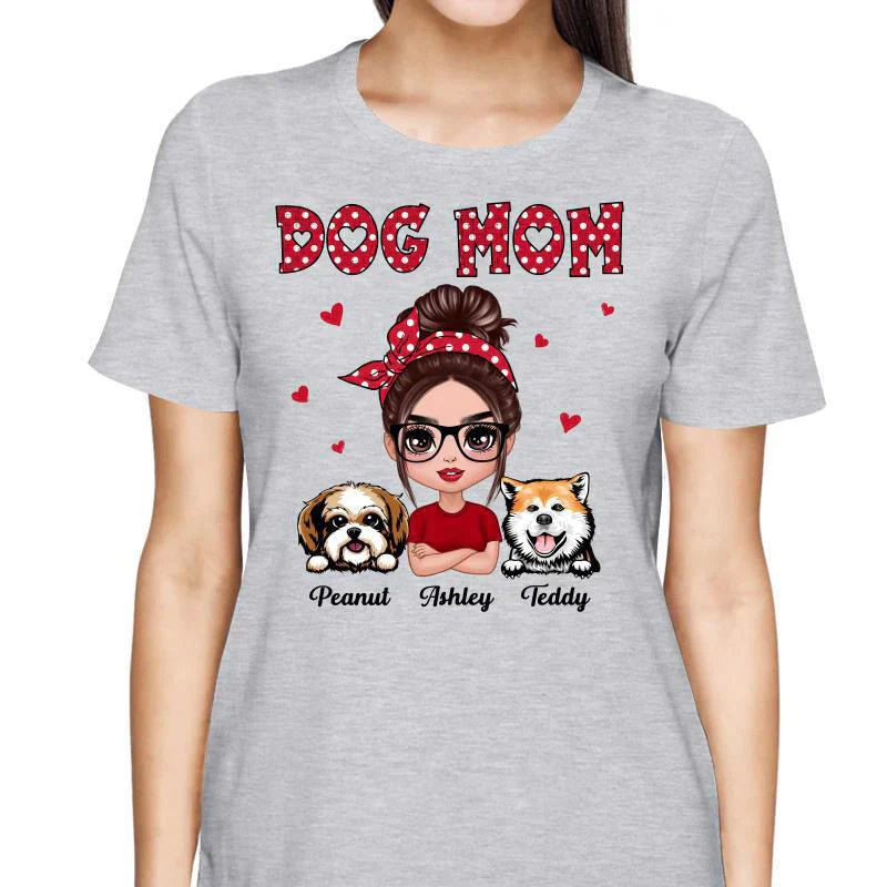 Dog Mom Shirt With Custom Pets – Cute Personalized Cloth Gift for Pet Lovers