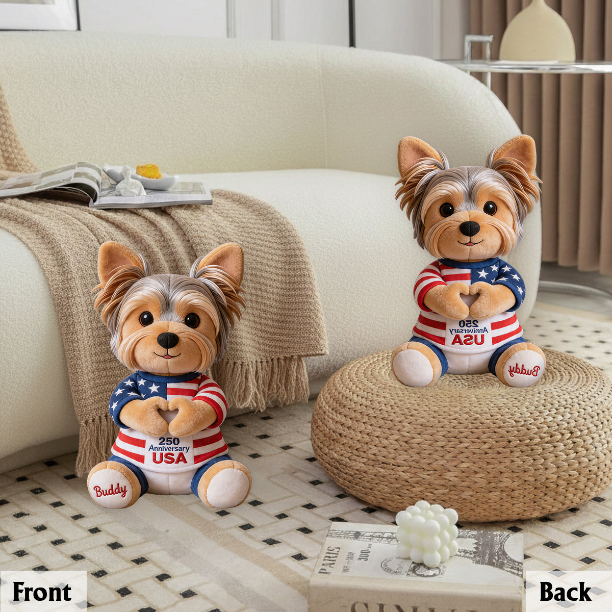 250 Anniversary Cute Pet - Personalized Dog Premium Faux Fur Pillow