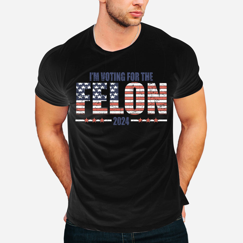 I'm Voting For The Felon Shirt, MAGA 2024 Shirt, Political Humor 2024 Shirt, Election American Flag Trump Shirt
