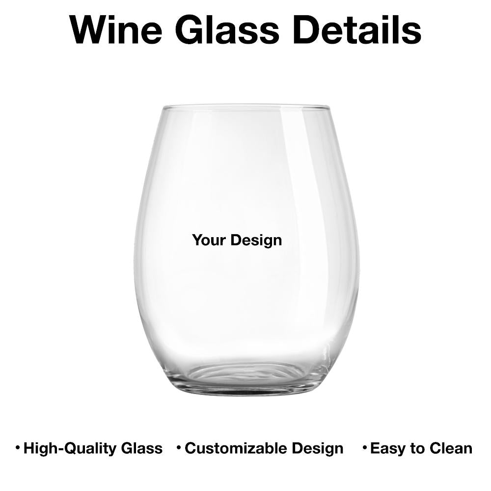 “Wine and Dogs Are Essential” Personalized Stemless Wine Glass - Valentine’s Day Gift - Perfect for Dog Moms/Dads - Beach Scene Design