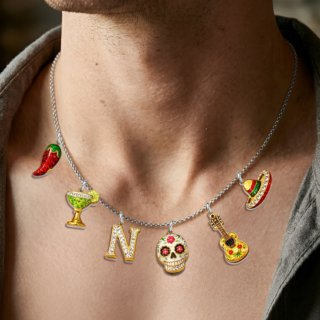 Cinco de Mayo Fiesta - Personalized Cinco de Mayo Metal Necklaces With Pendants