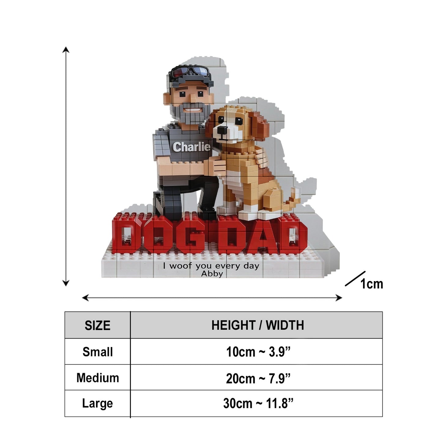 Gift For Dog Dad - Personalized Dog Shaped Building Blocks