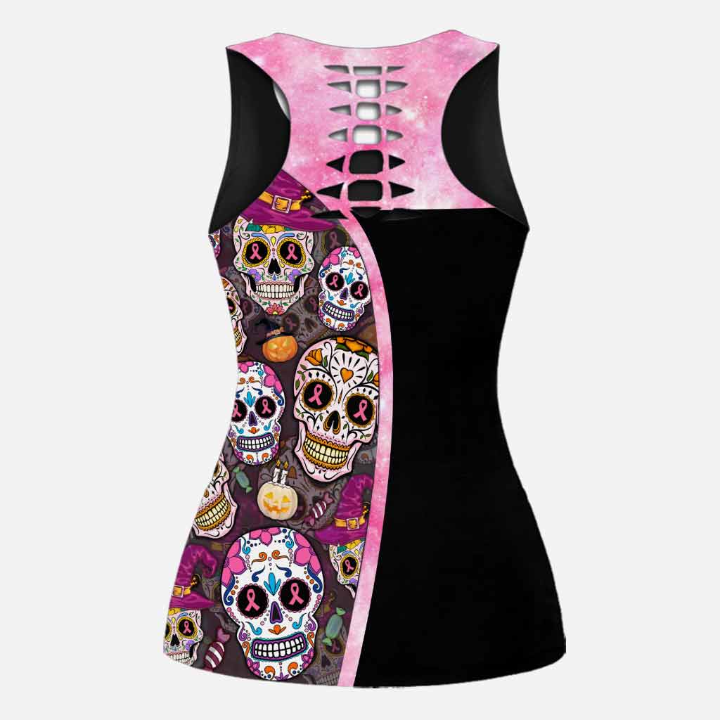 Faith Hope Love - Breast Cancer Awareness Leggings And Hollow Tank Top