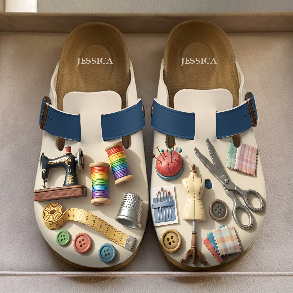 Go Away, I'm Sewing - Personalized Sewing Clogs With Arch Support