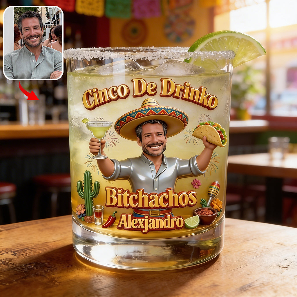 Cinco De Drinko - Personalized Cinco de Mayo Whiskey Glass