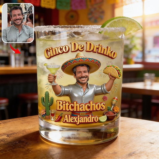 Cinco De Drinko - Personalized Cinco de Mayo Whiskey Glass