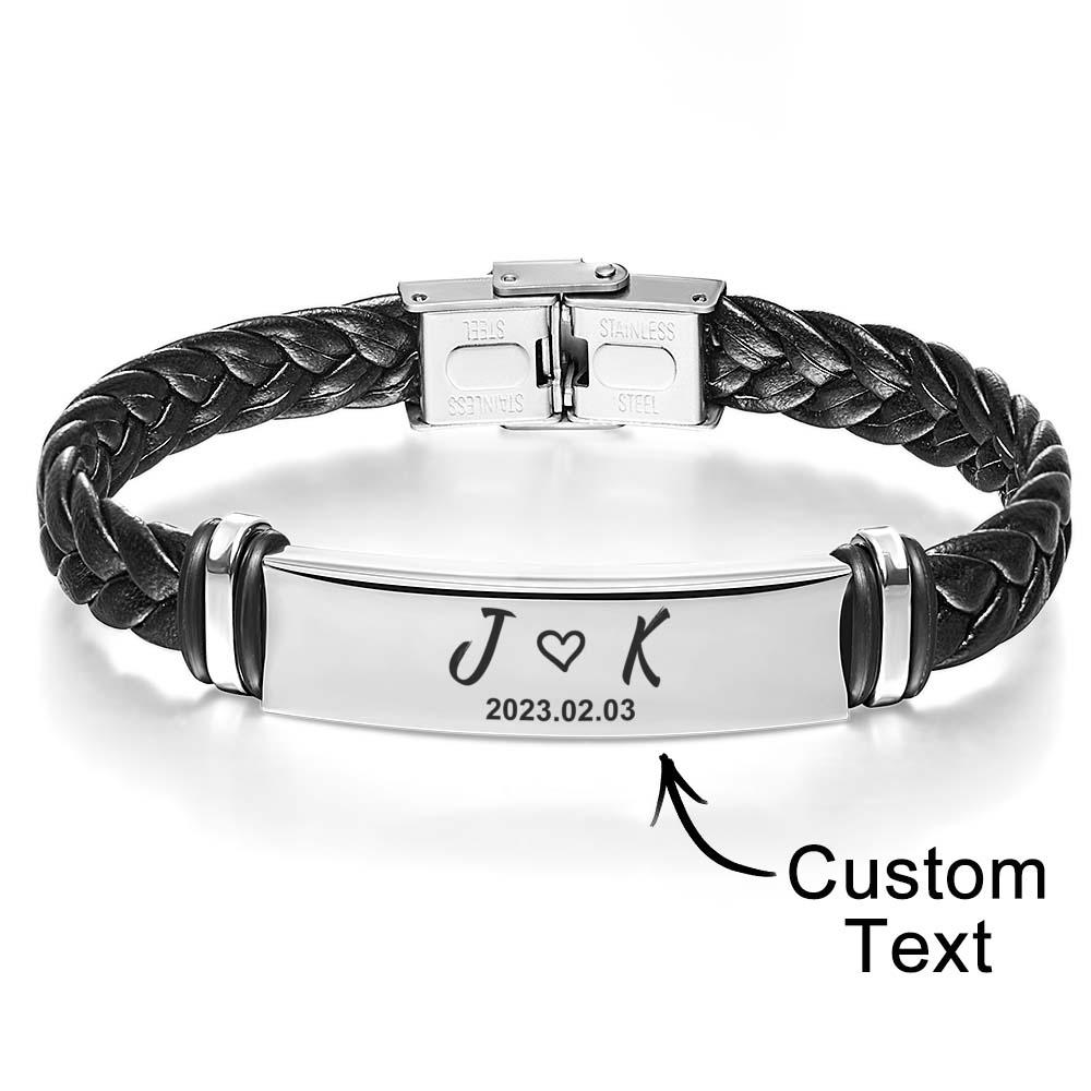 Any Text - Personalized Couple Initial Bracelet