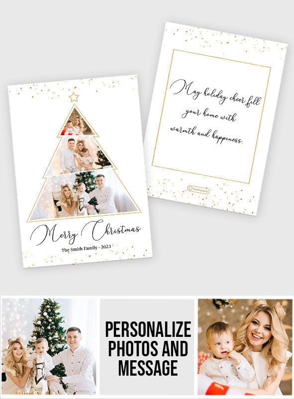 Custom Photos Names And Message Merry Christmas Card - Personalized Family Greeting Card