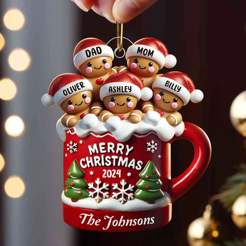 Personalized Gingerbread Family Christmas Ornament - Sweeten Your Holiday Memories!