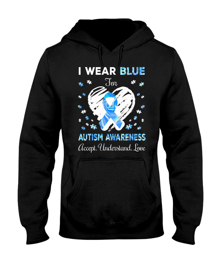 Autism I Wear Blue Hologram - Autism Awareness T-shirt and Hoodie 0921