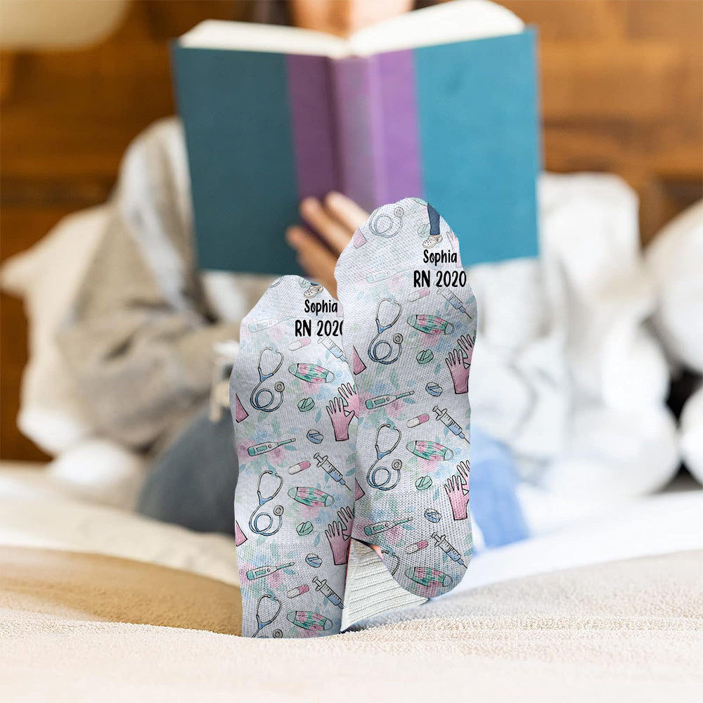 I Survived Nursing School - Personalized Nurse Socks