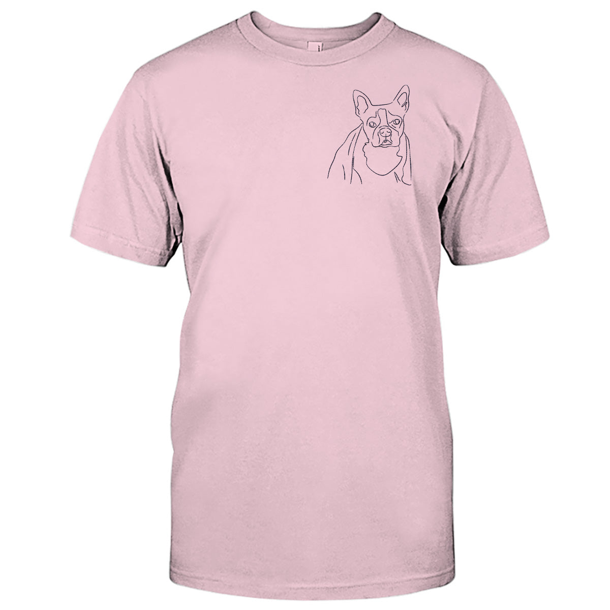Custom Line Art - Personalized Dog Embroidered T-shirt