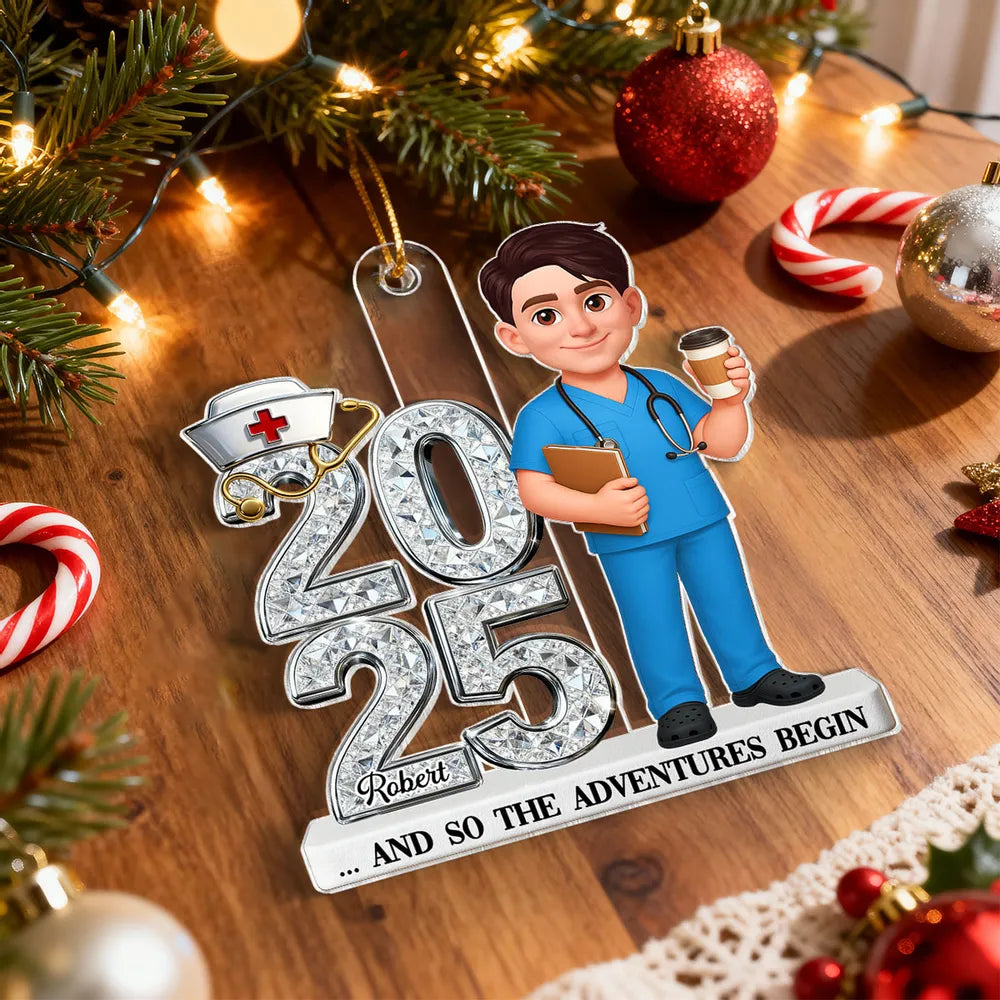 Personalized Acrylic Ornament New Nurse Graduation Keepsake With Shiny Year Design Cute RN Gift For Her
