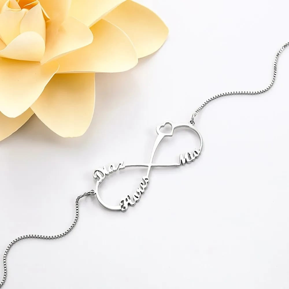 Personalized Three Names Infinity Necklace