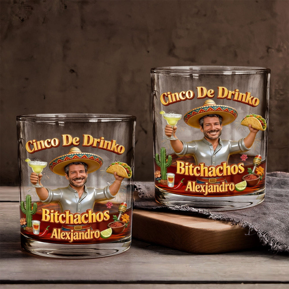 Cinco De Drinko - Personalized Cinco de Mayo Whiskey Glass