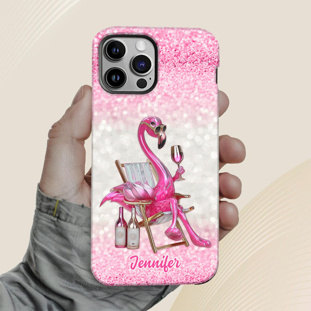 Be a Flamingo In a Flock of Pigeons - Personalized Flamingo Full Print Phone Case