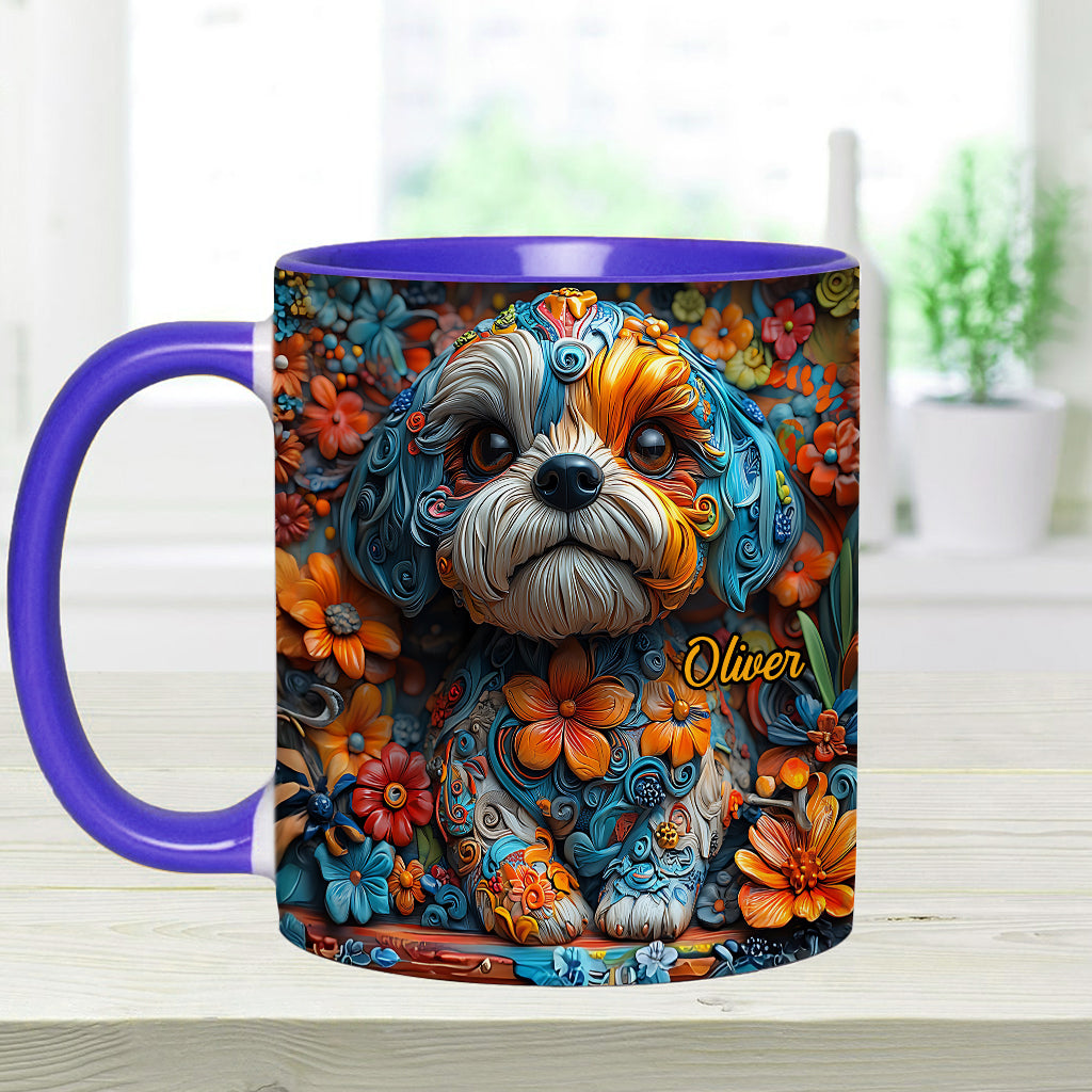 Colorful Shih Tzu Dreams - Personalized Dog Accent Mug