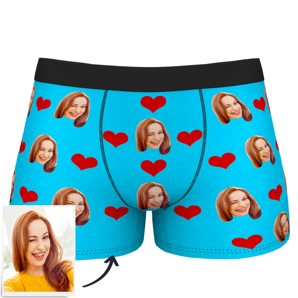 Custom Wife Or Girlfriend Face Boxers AR View - Personalized Couple Men's boxer briefs