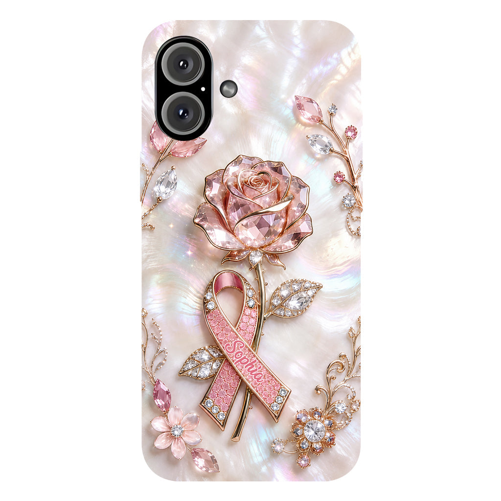 Faith Hope Love - Personalized Breast Cancer Awareness Full Print Phone Case & Phone Grip