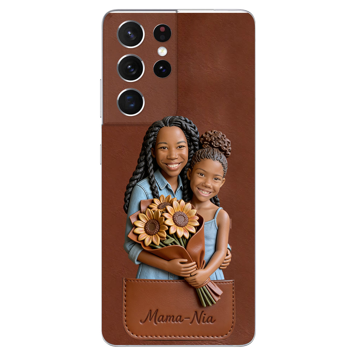 I Love You - Personalized Mother 3D Embossed Leather Phone Case