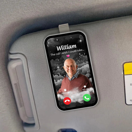"The Call I Wish I Could Take – Personalized Car Visor Clip for Memorial, Thoughtful Gift"