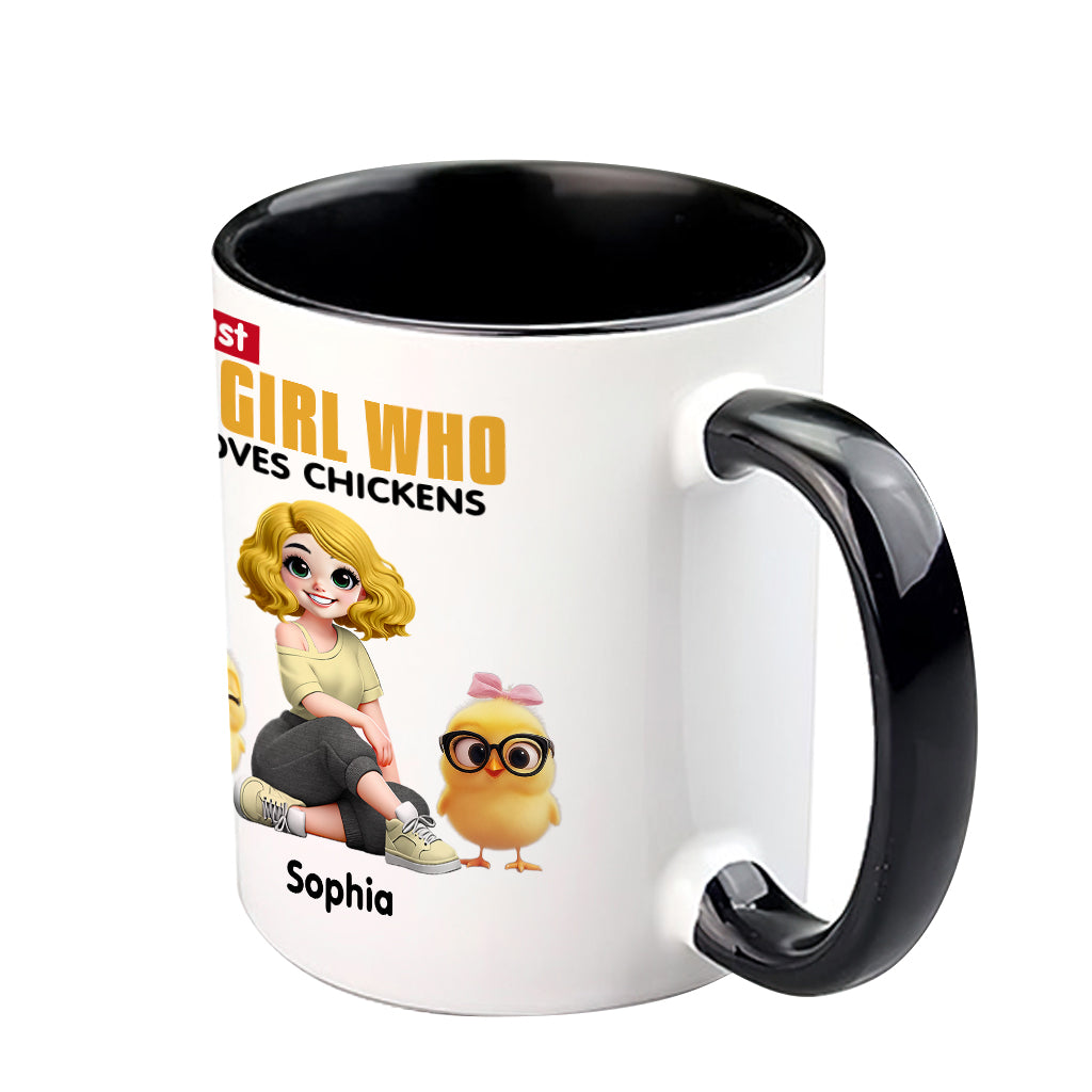 Just A Girl Who Loves Chickens - Personalized Chicken Accent Mug